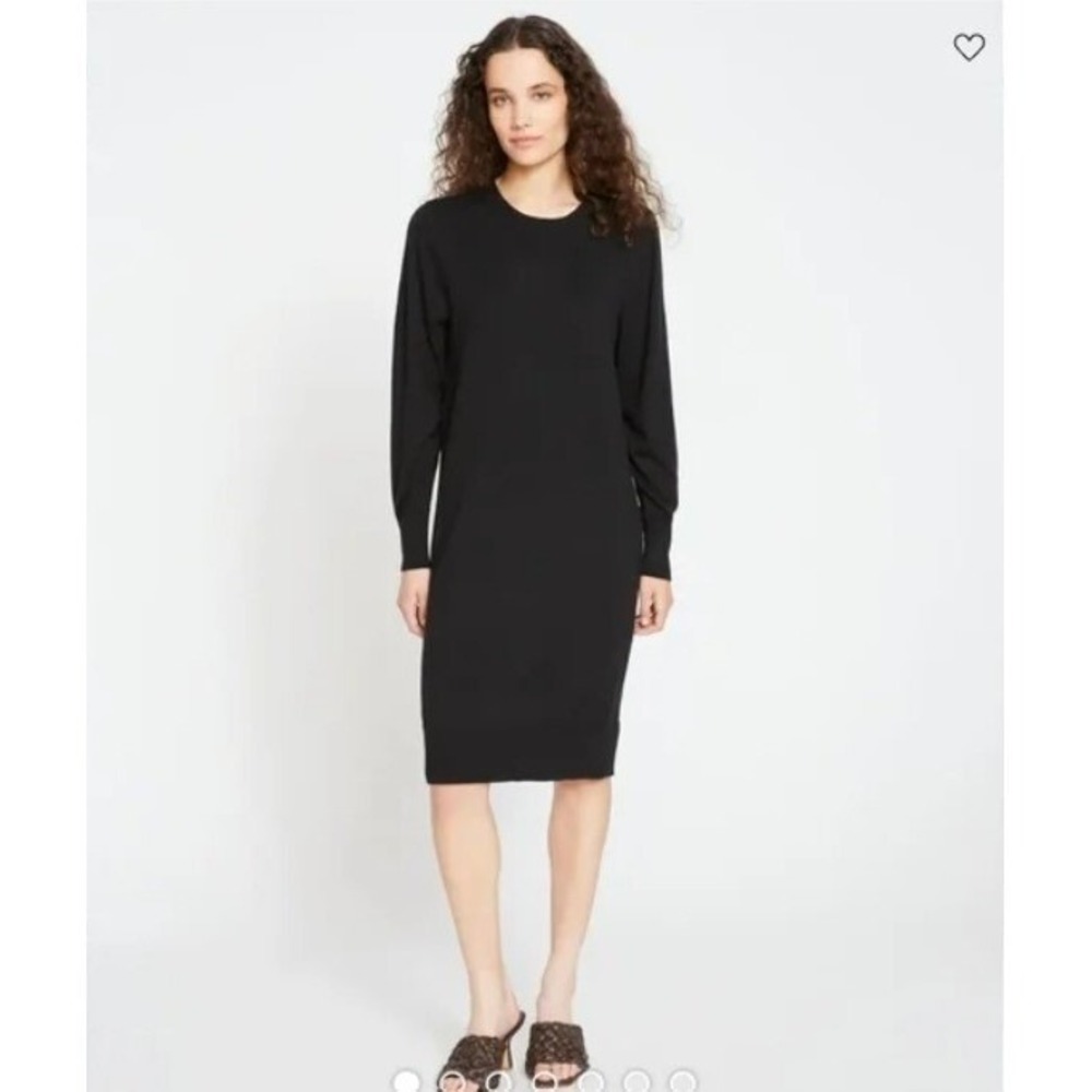 Universal Standard Wool Blend Sweater Dress Long Sleeve Black Everyday Eco 4XS 0